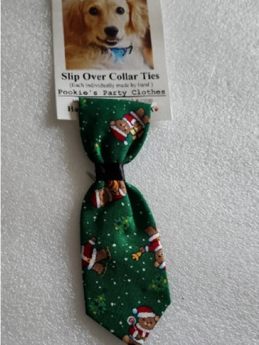 Kids Green Holiday Slip-Over Collar Tie